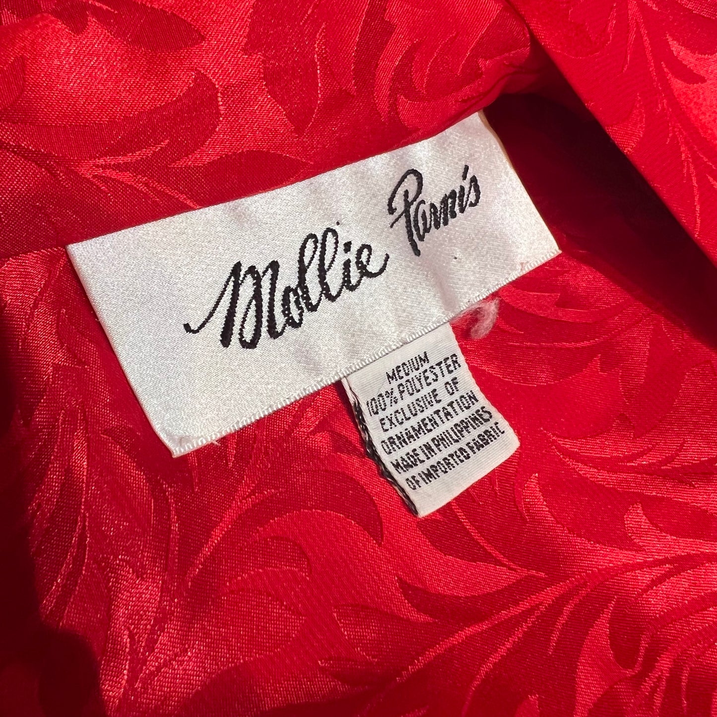 Vintage 1970s Mollie Parnis Plus Size Red Caftan