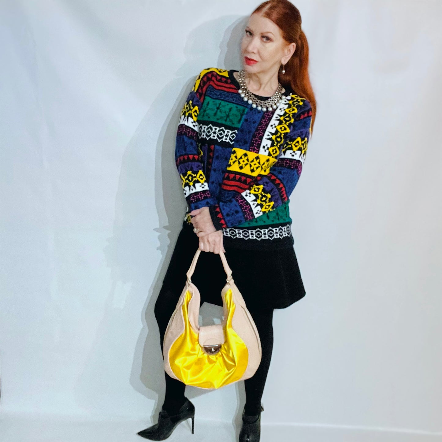 Vintage 1980s Esprit Multicolor Oversized Sweater