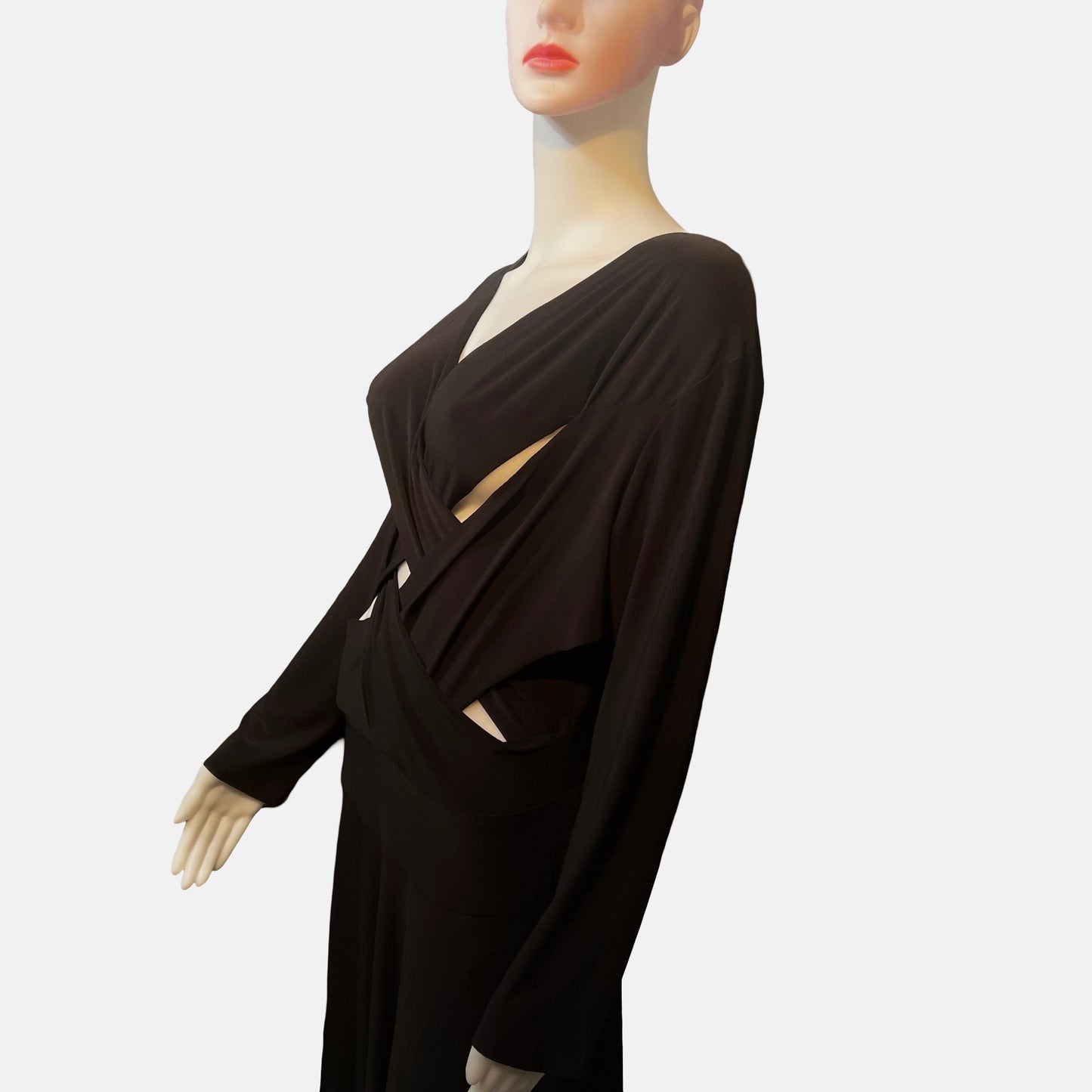 2016 Norma Kamali Spring RTW Black Criss Cross Midi Dress