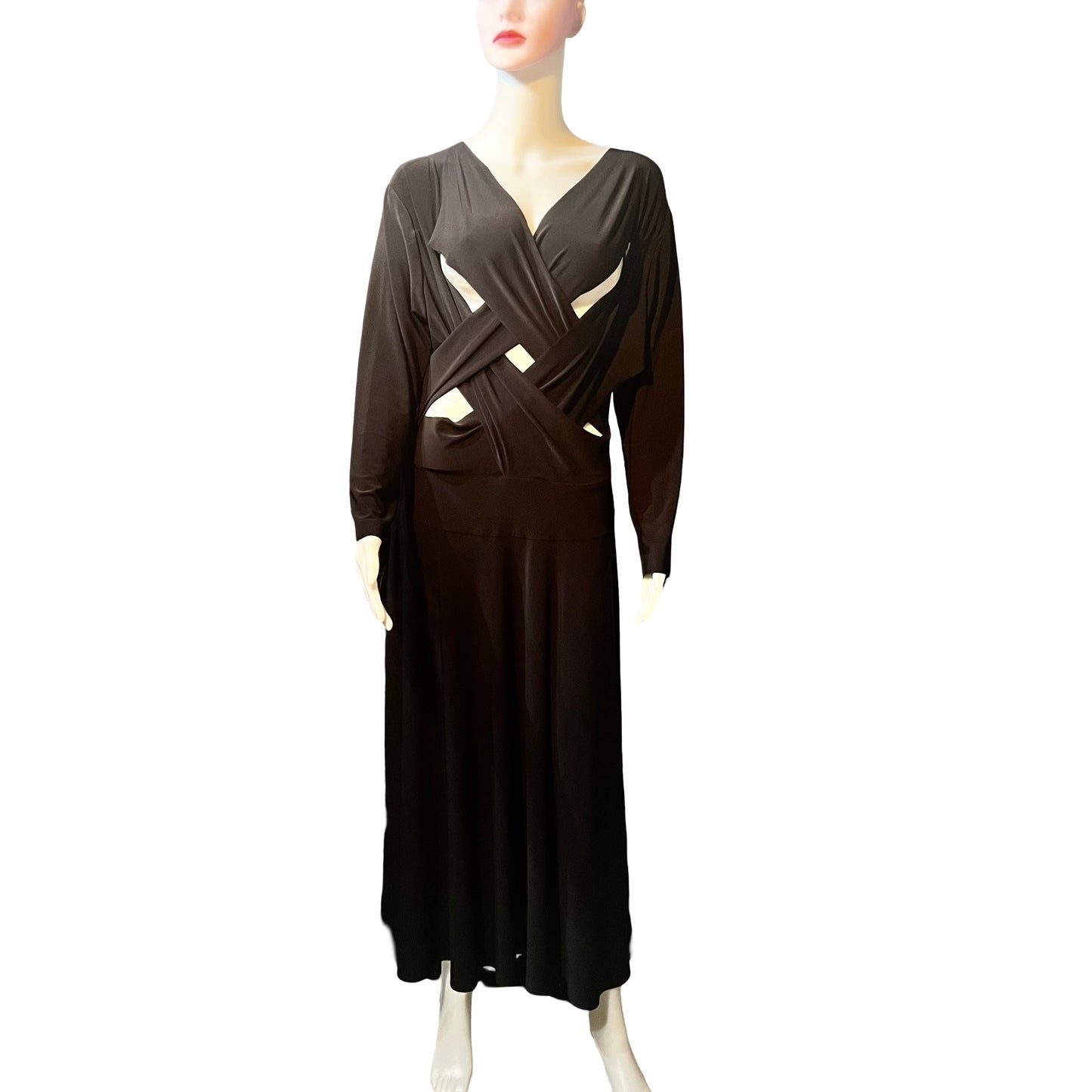 2016 Norma Kamali Spring RTW Black Criss Cross Midi Dress
