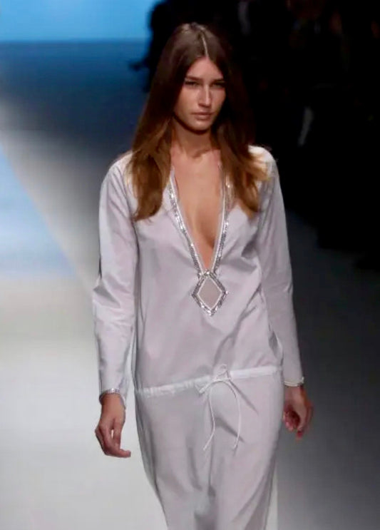 Paco Rabanne 2005 Runway Dress With Chainmail Trim