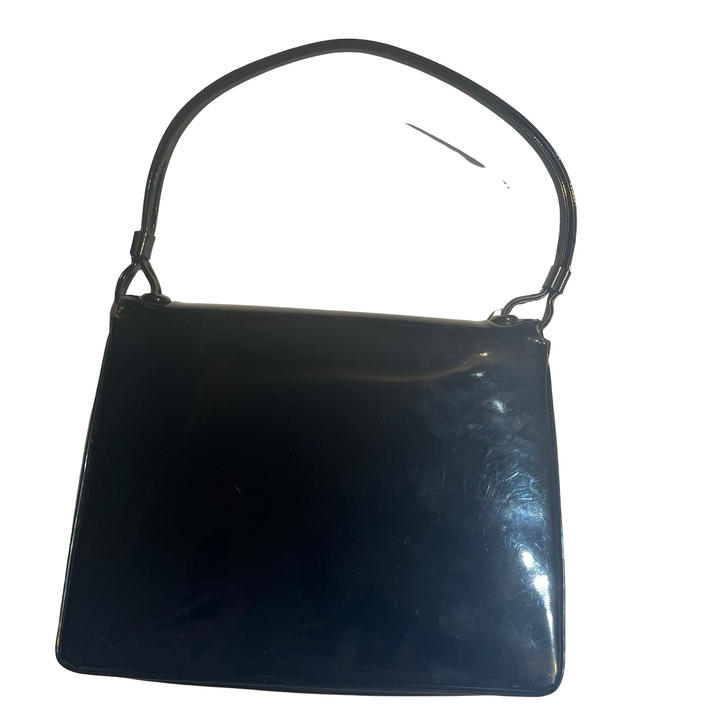 Vintage 1950s MM Black Patent Leather Bag