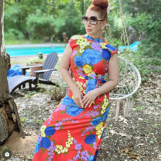 Vintage 1960s Adele Simpson Maxi Dress