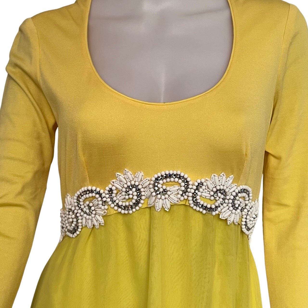 Rare Vintage 1960s Lillie Rubin Yellow Gown