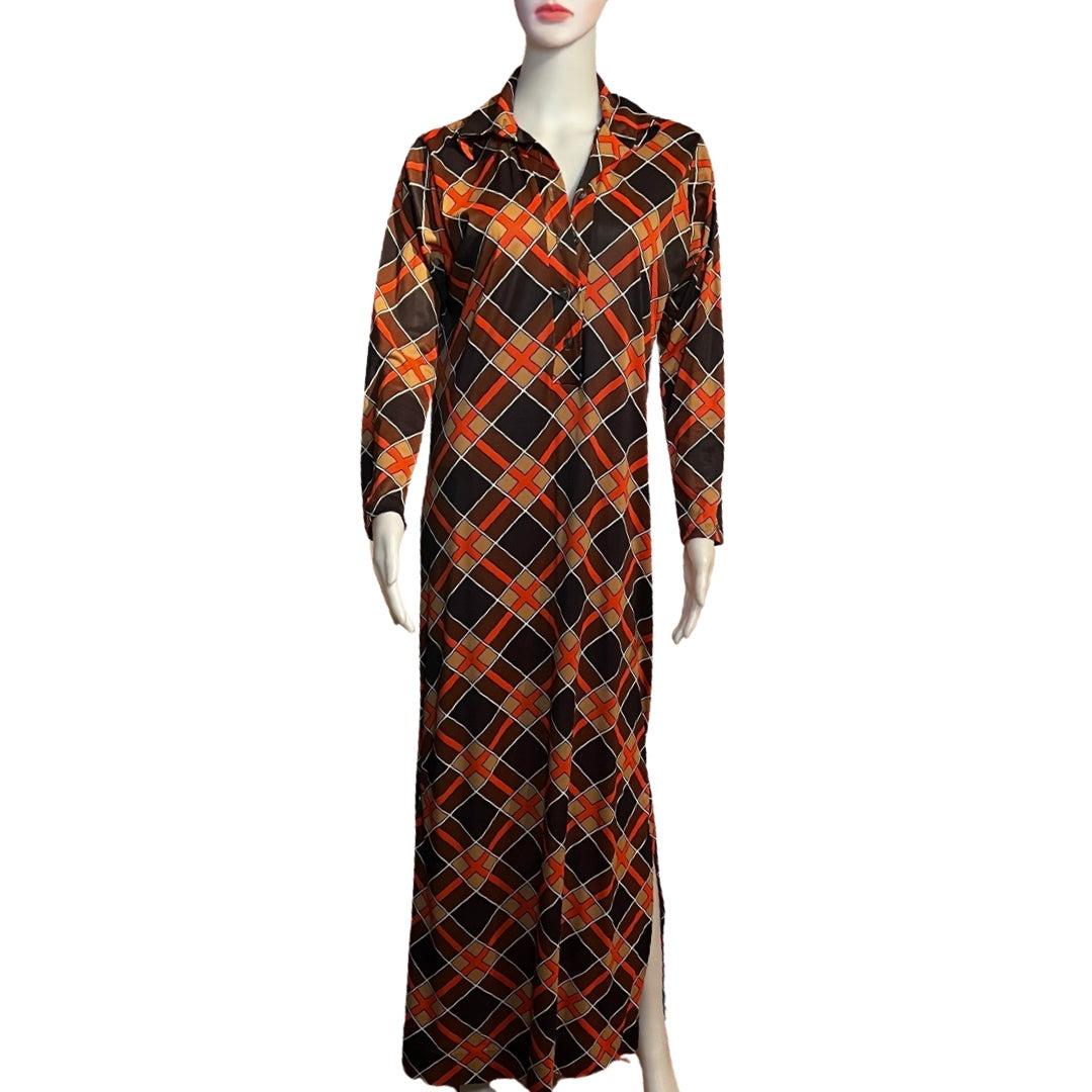 Vintage 1960s Multicolor Maxi Dress