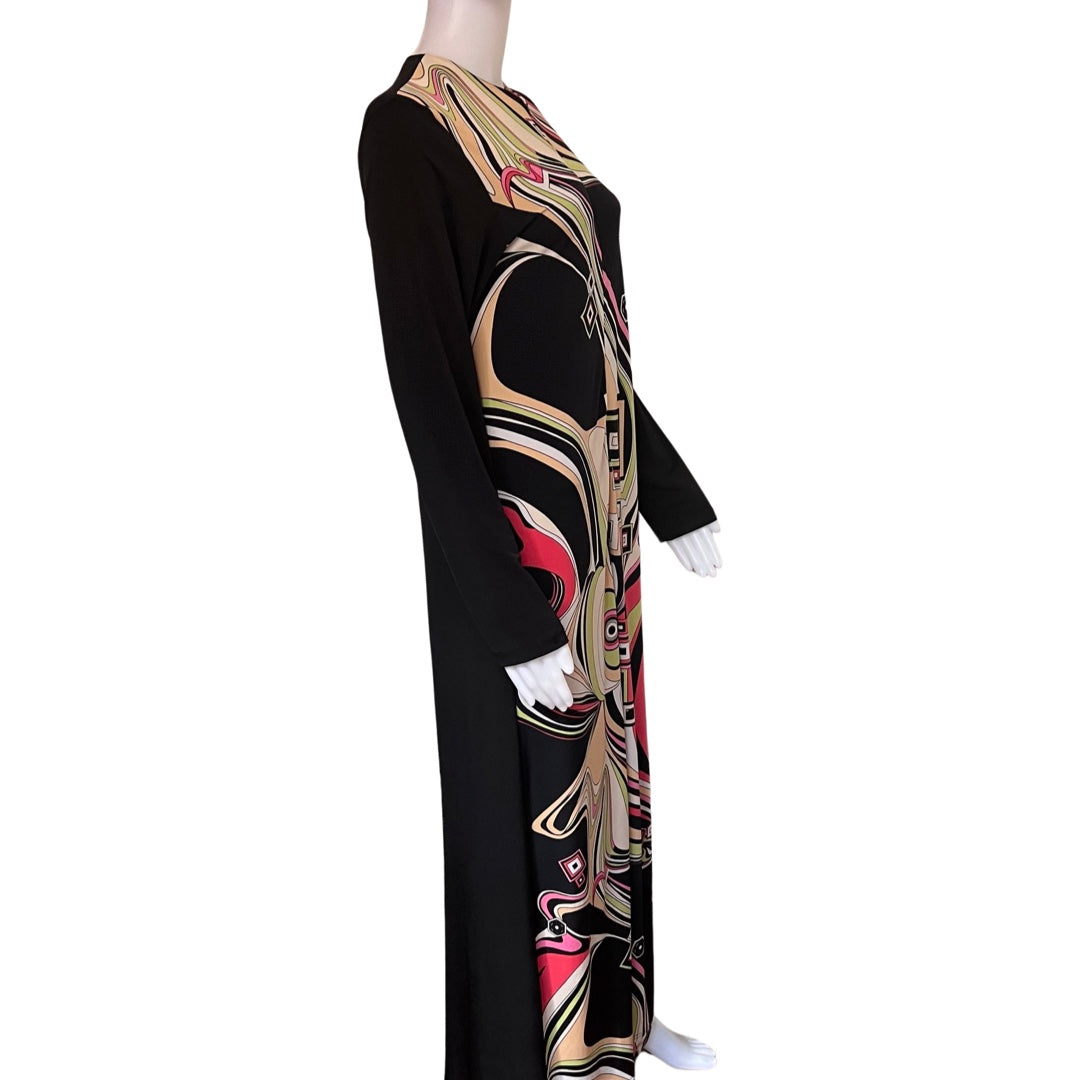 Vintage 1960s Mod Print Maxi Dress