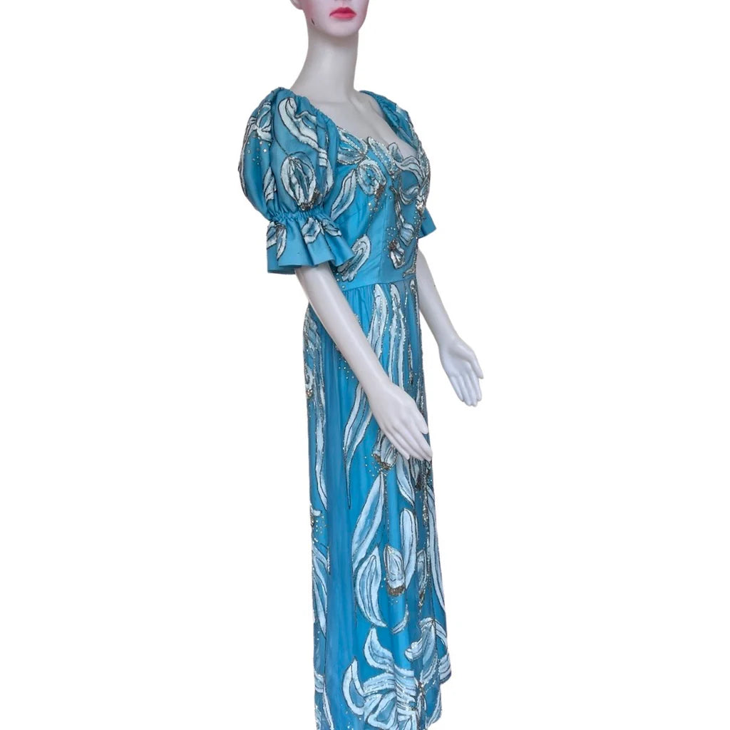 Vintage 1960s Beaded Formal Prom or Wedding Gown