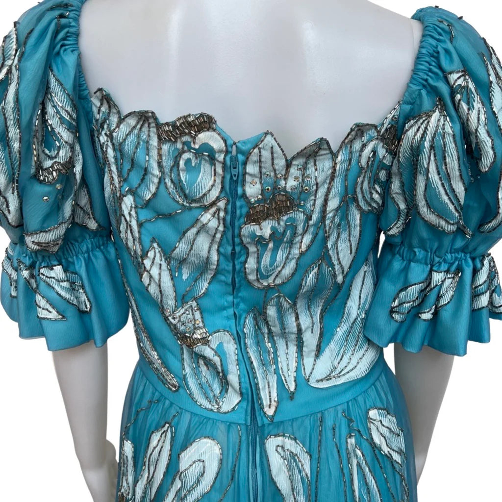Vintage 1960s Beaded Formal Prom or Wedding Gown