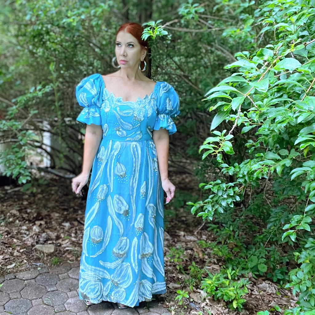 Vintage 1960s Beaded Formal Prom or Wedding Gown