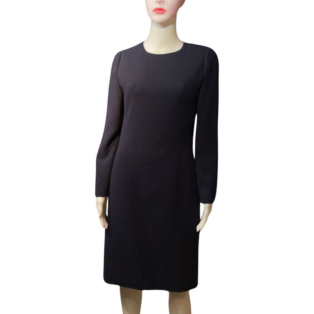 Vintage 1970s Bill Blass Navy Wool Dress