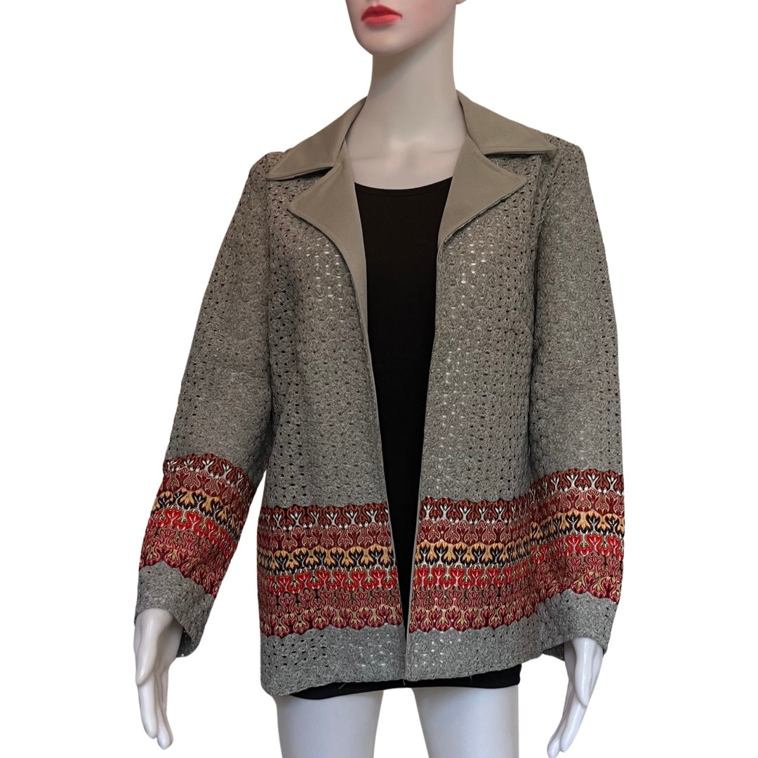 Vintage 1970s Gray Crochet Jacket