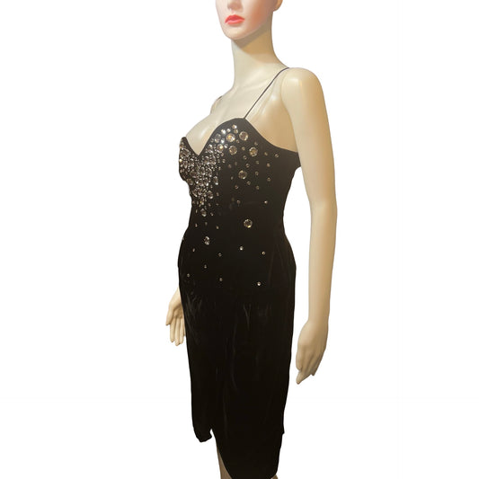 Vintage 1980s Lillie Rubin Velvet Dress
