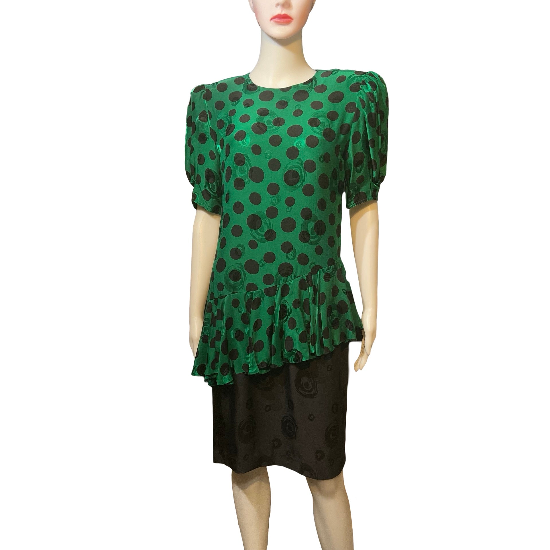 Vintage 1980s Lillie Rubin Green Silk Polka Dot Dress Shop Stylaphile Vintage Vintage 1980s Lillie Rubin Green Silk Polka Dot Dress Shop Stylaphile Vintage