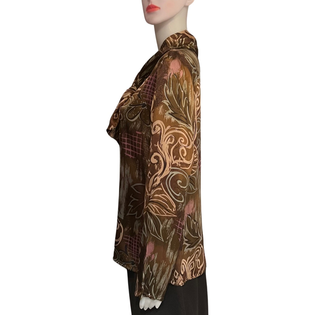 Vintage 1980s Jacqueline Ferrar Silk Pussybow Blouse