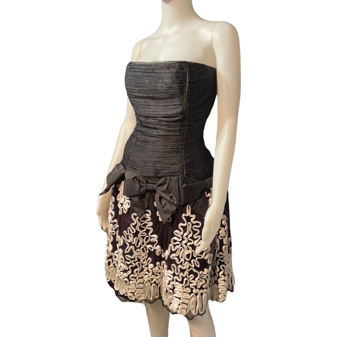Vintage 1980s Victor Costa Strapless Dress