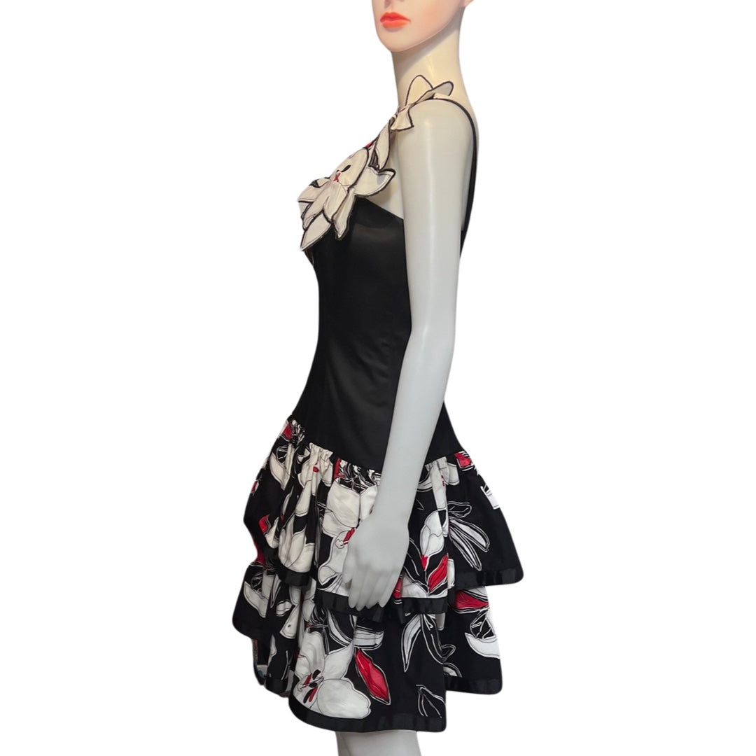 Vintage 1980s Victor Costa Peplum Dress