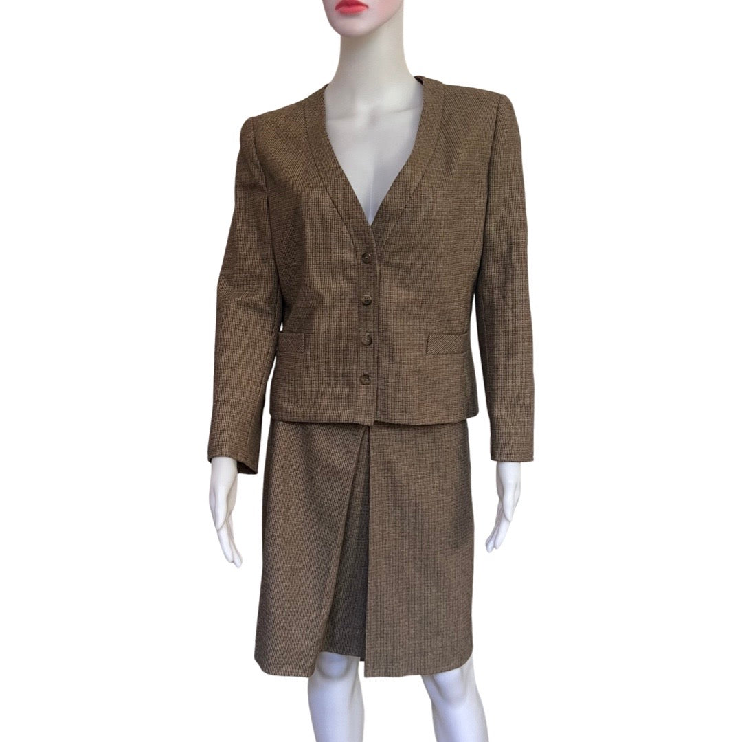 Vintage 1970s Petite Wool Skirt Suit