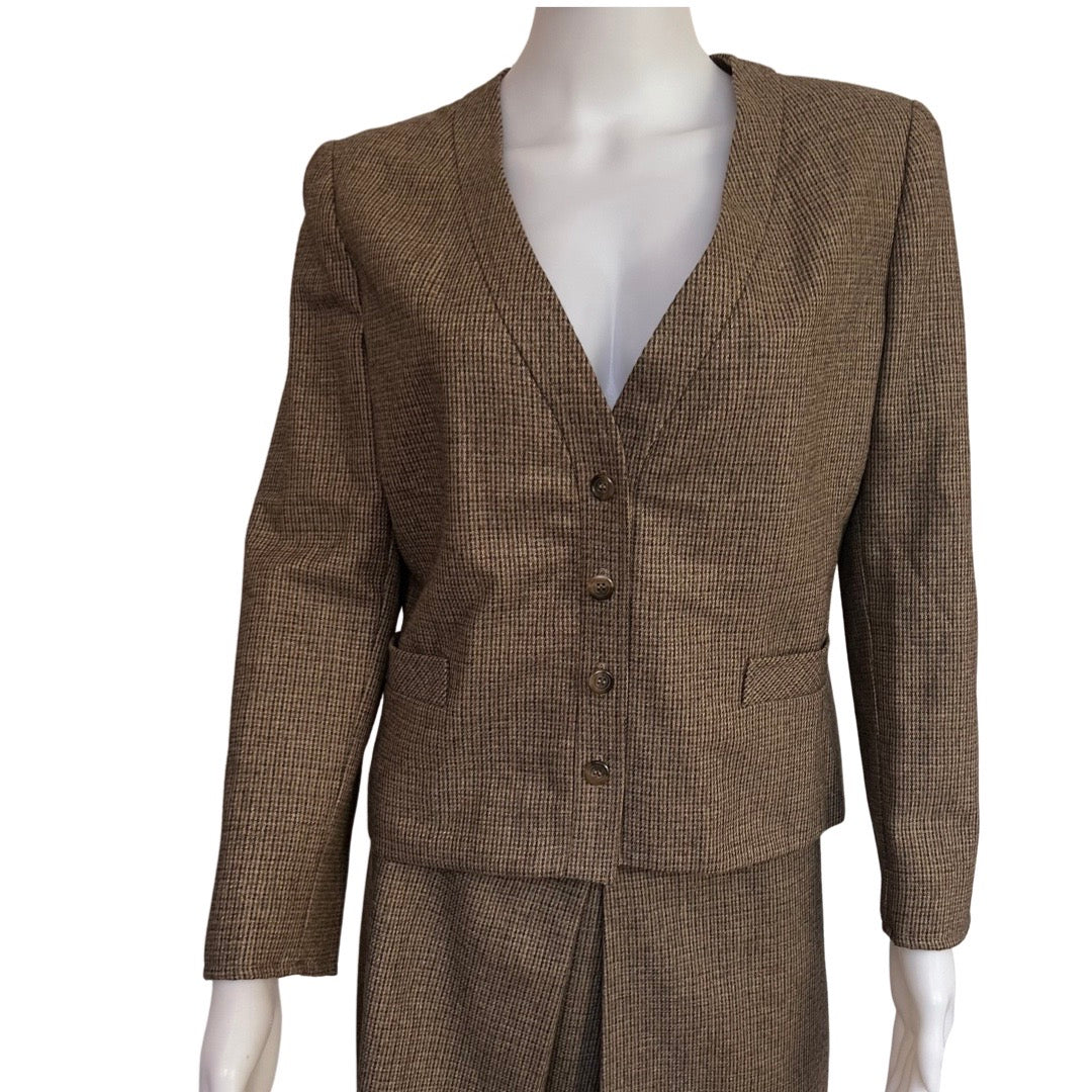 Vintage 1970s Petite Wool Skirt Suit