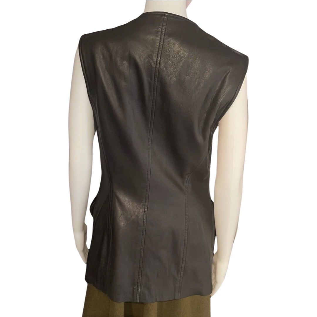 Vintage 1990s Donna Karan Leather Vest