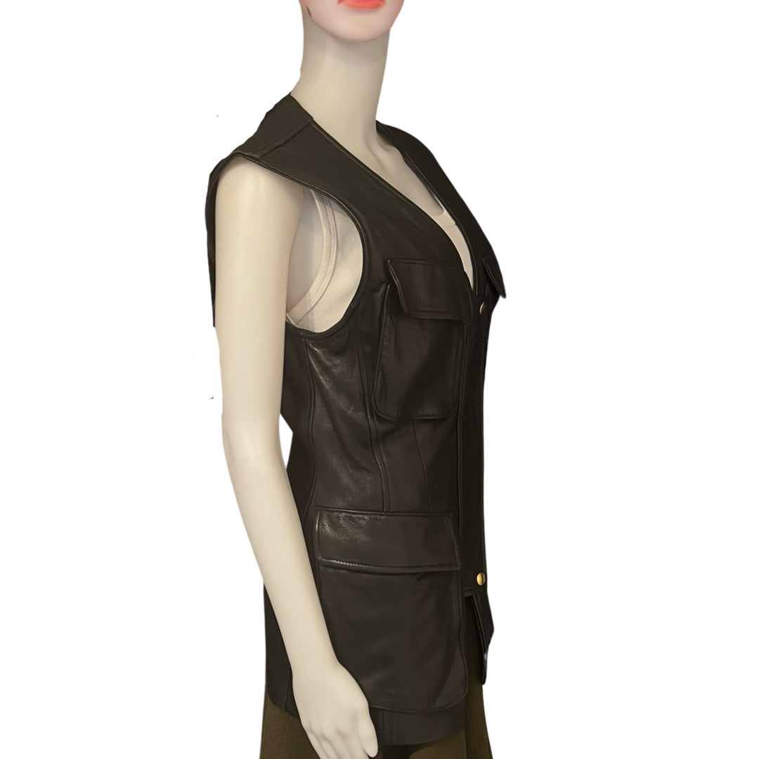 Vintage 1990s Donna Karan Leather Vest