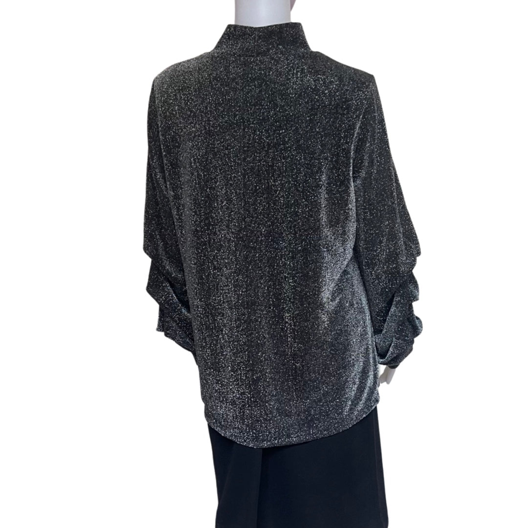 Vintage 1990s Silver Metallic Pullover Blouse