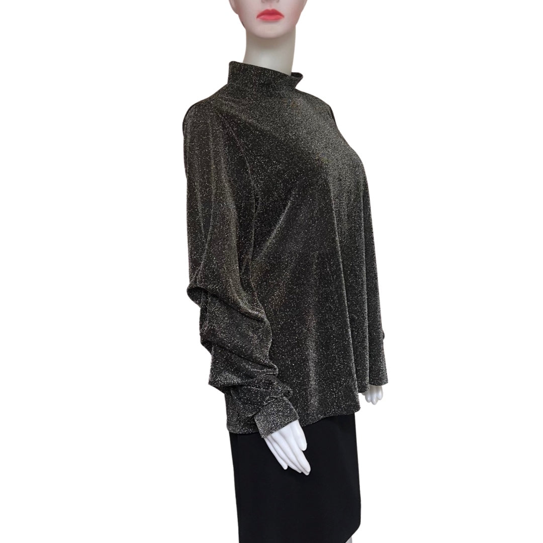 Vintage 1990s Silver Metallic Pullover Blouse