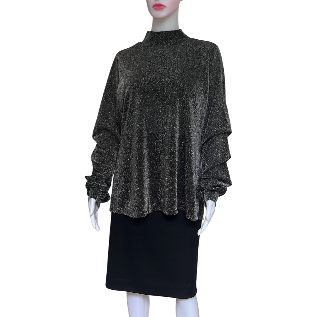 Vintage 1990s Silver Metallic Pullover Blouse
