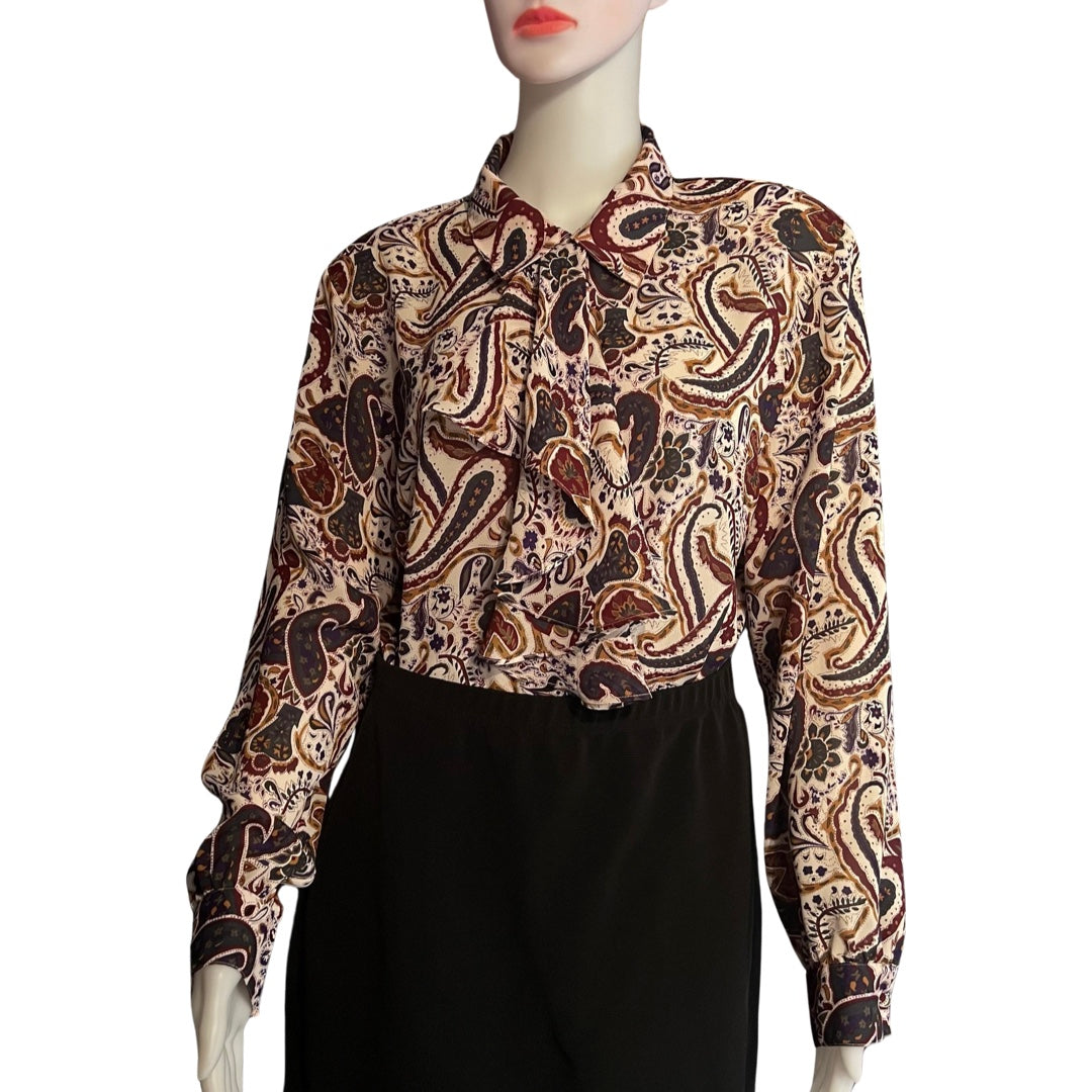 Vintage 1980s Joan Leslie Pussybow Blouse