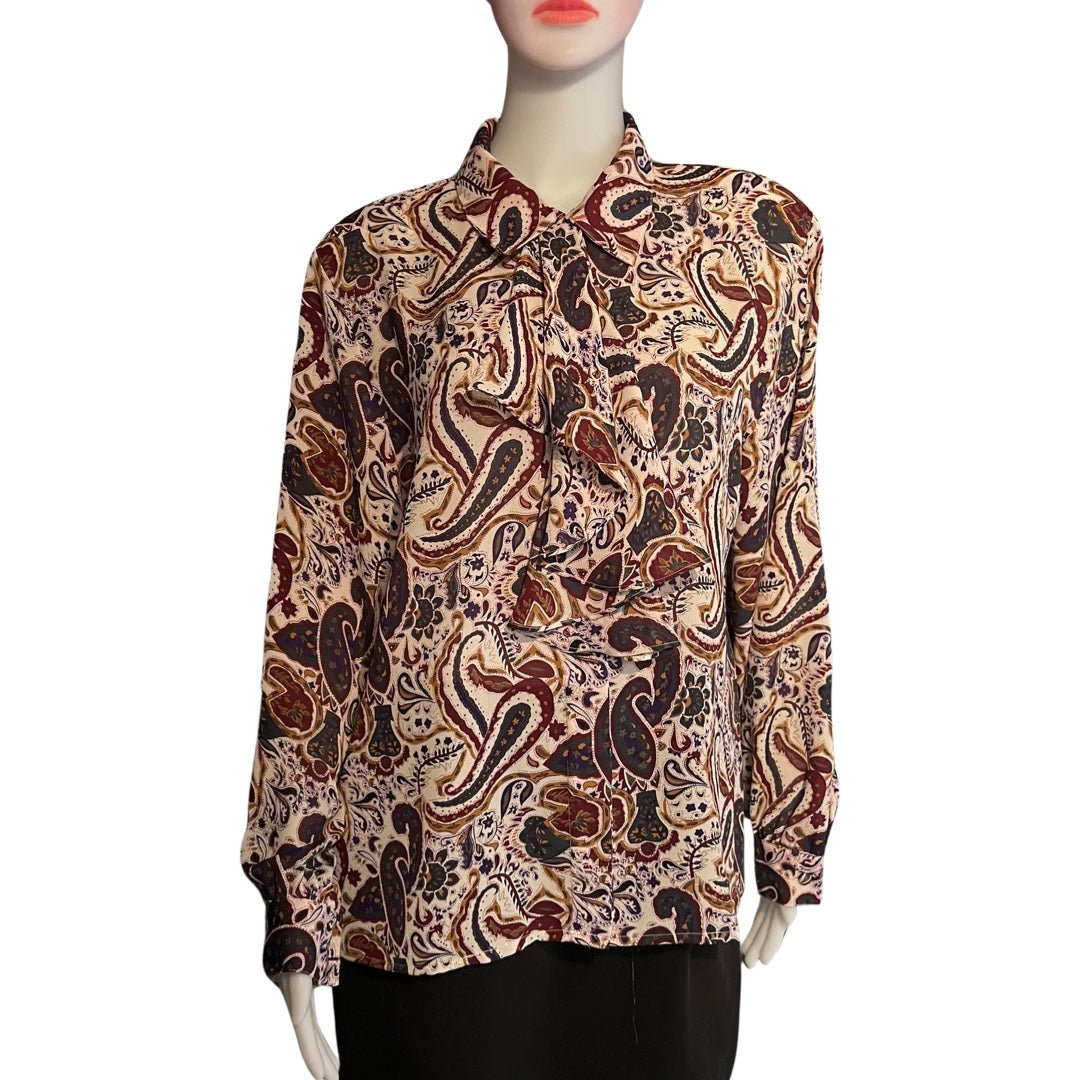 Vintage 1980s Joan Leslie Pussybow Blouse