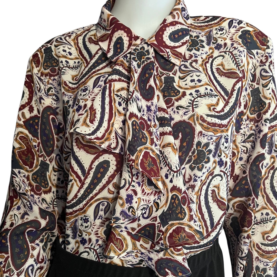 Vintage 1980s Joan Leslie Pussybow Blouse