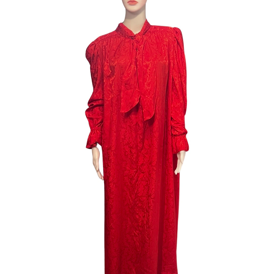 Vintage 1970s Mollie Parnis Plus Size Red Caftan