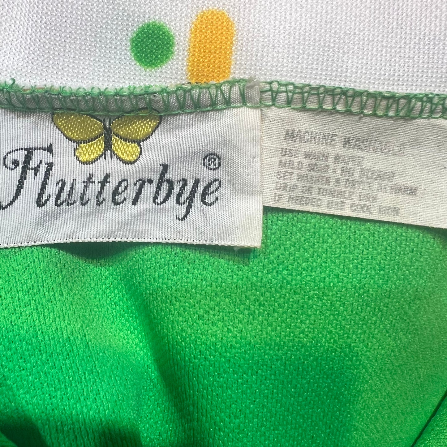 Vintage 1960s Kelly Green Flutterbye Mod Day Dress