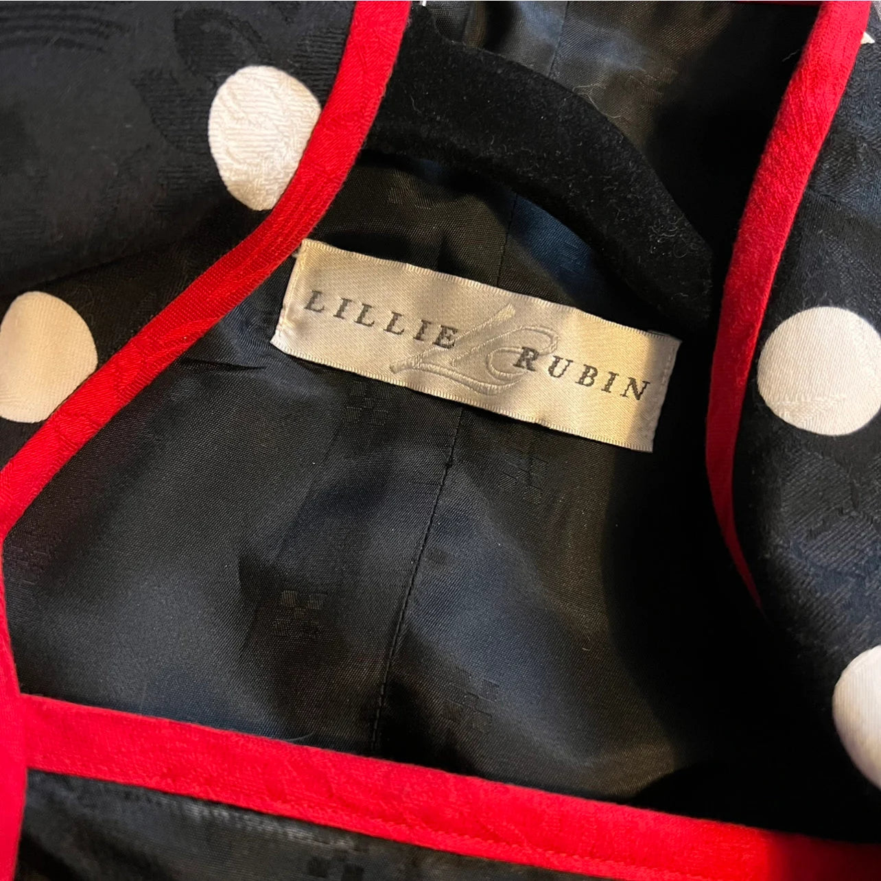 Vintage 1980s Lillie Rubin Polka Dot Dress & Jacket