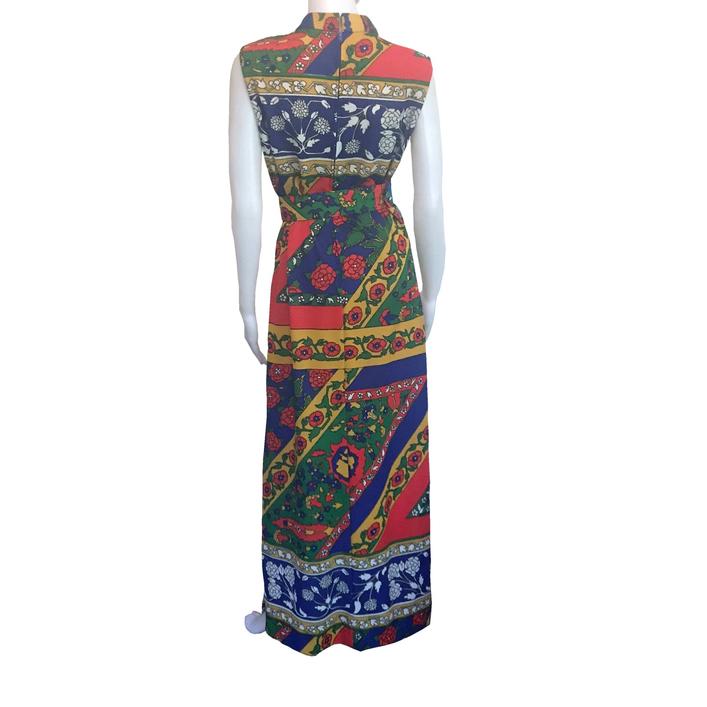 Vintage 1960s Floral Maxi Dress With Belt