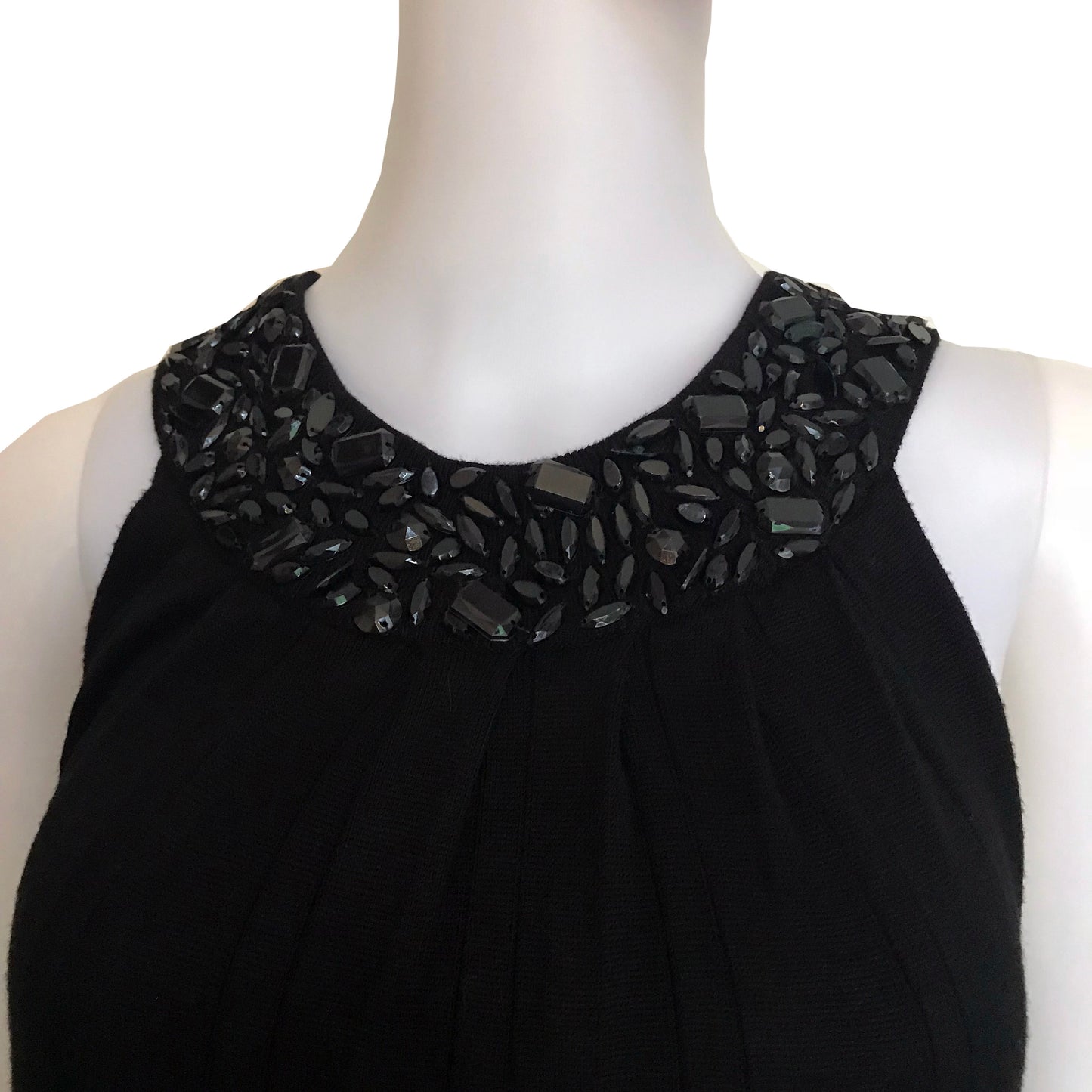 Vintage 1960s Mod Black Embellished Mini Dress