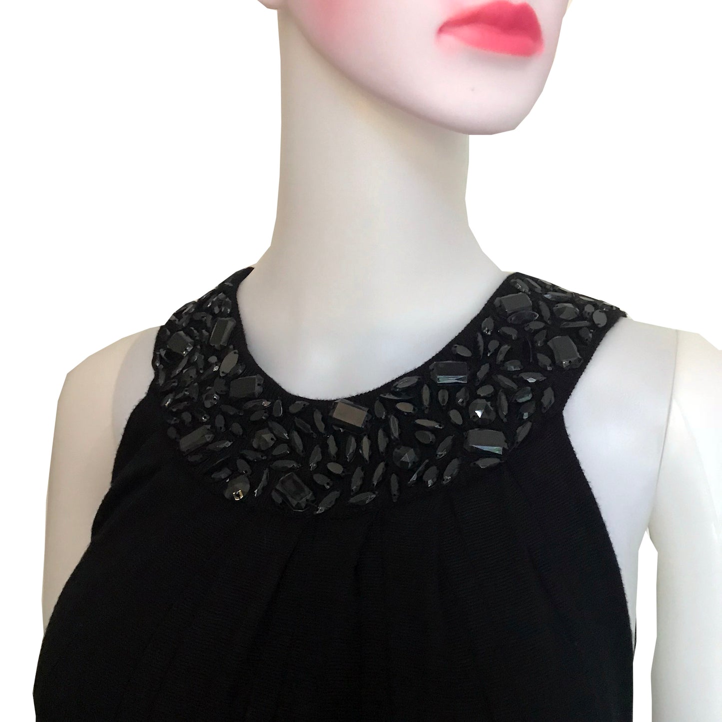 Vintage 1960s Mod Black Embellished Mini Dress