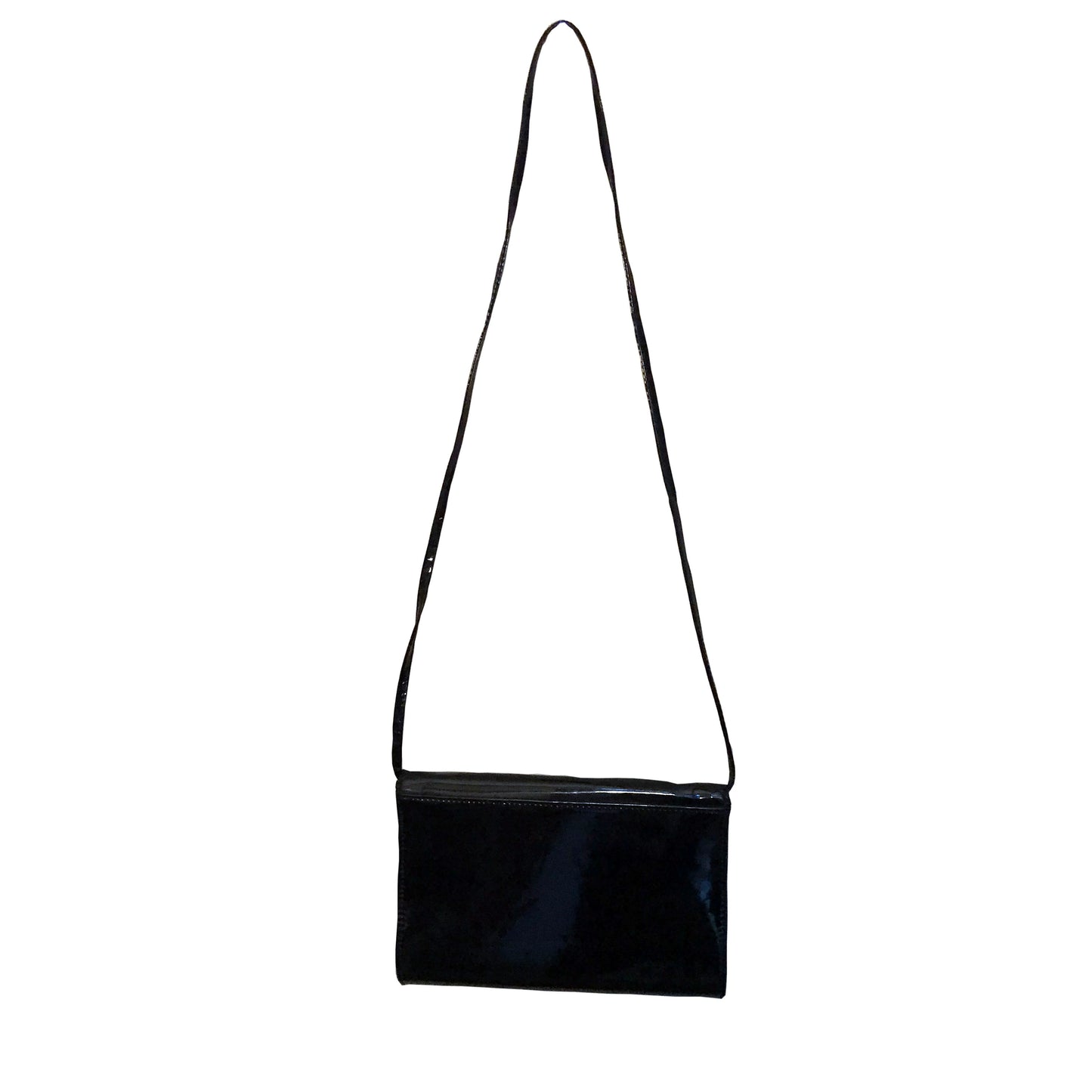 Vintage 1980s Patent Leather Crossbody Clutch Bag