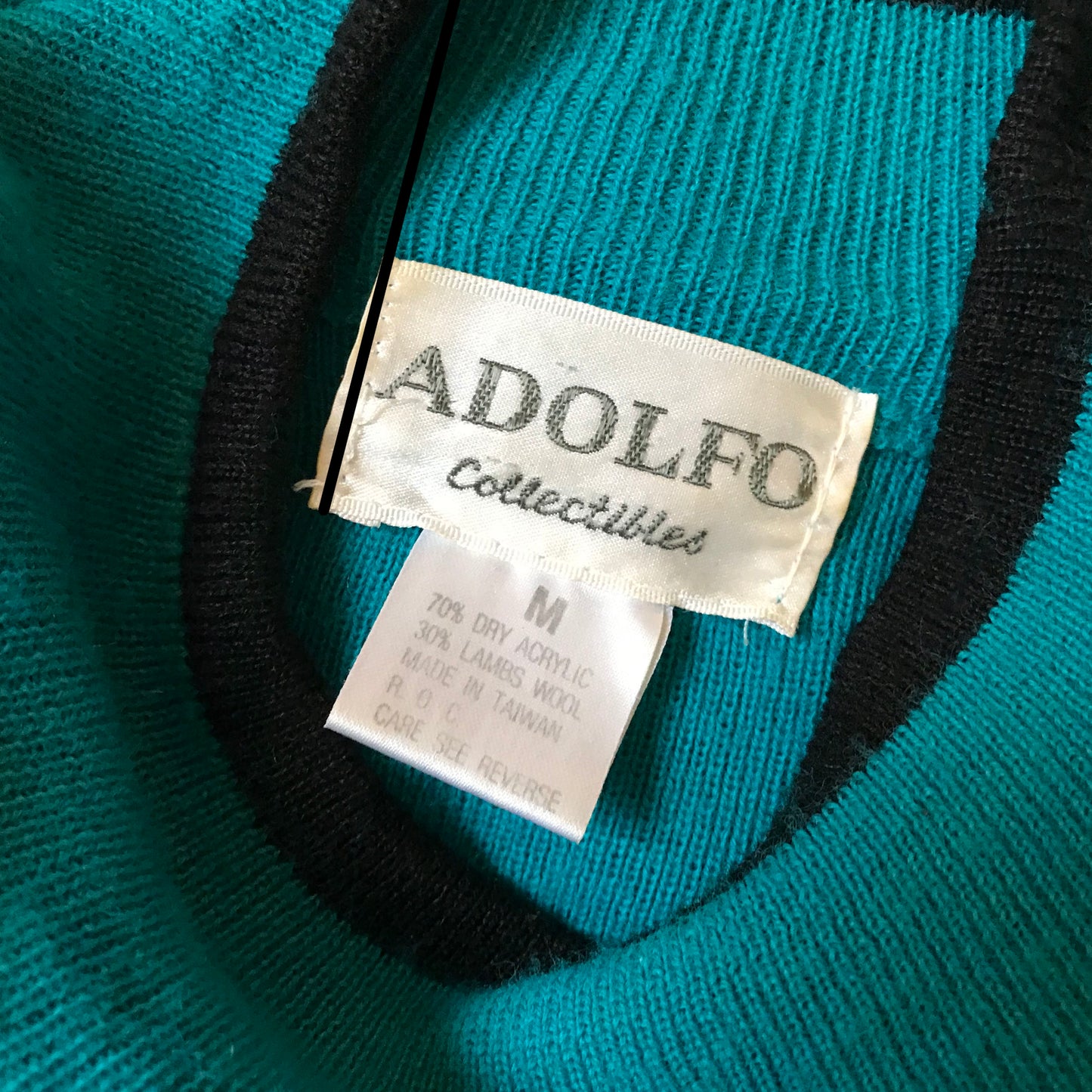 Vintage 1980s Adolfo Knits Embroidered Sweater & Skirt Set