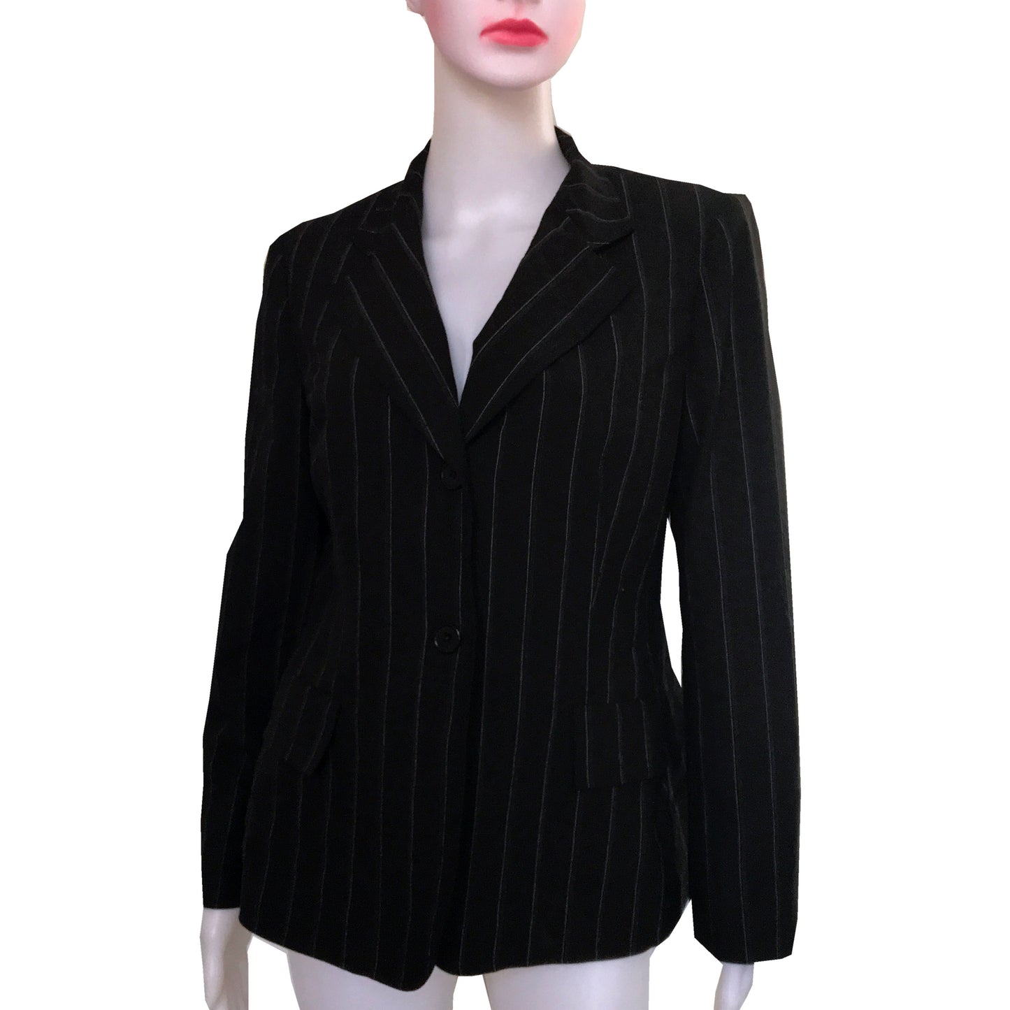 Vintage 1980s Anne Klein Petite Pinstripe Blazer