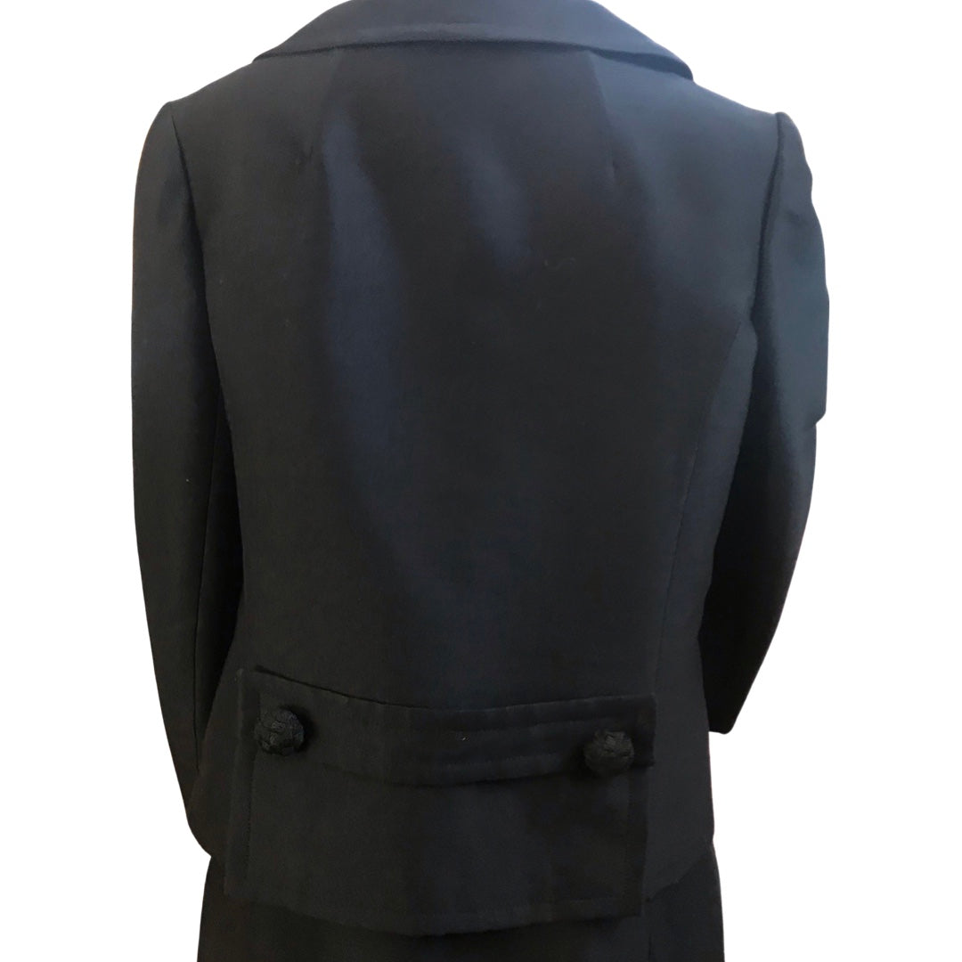 Vintage 1960s Seymour Fox Black Skirt Suit