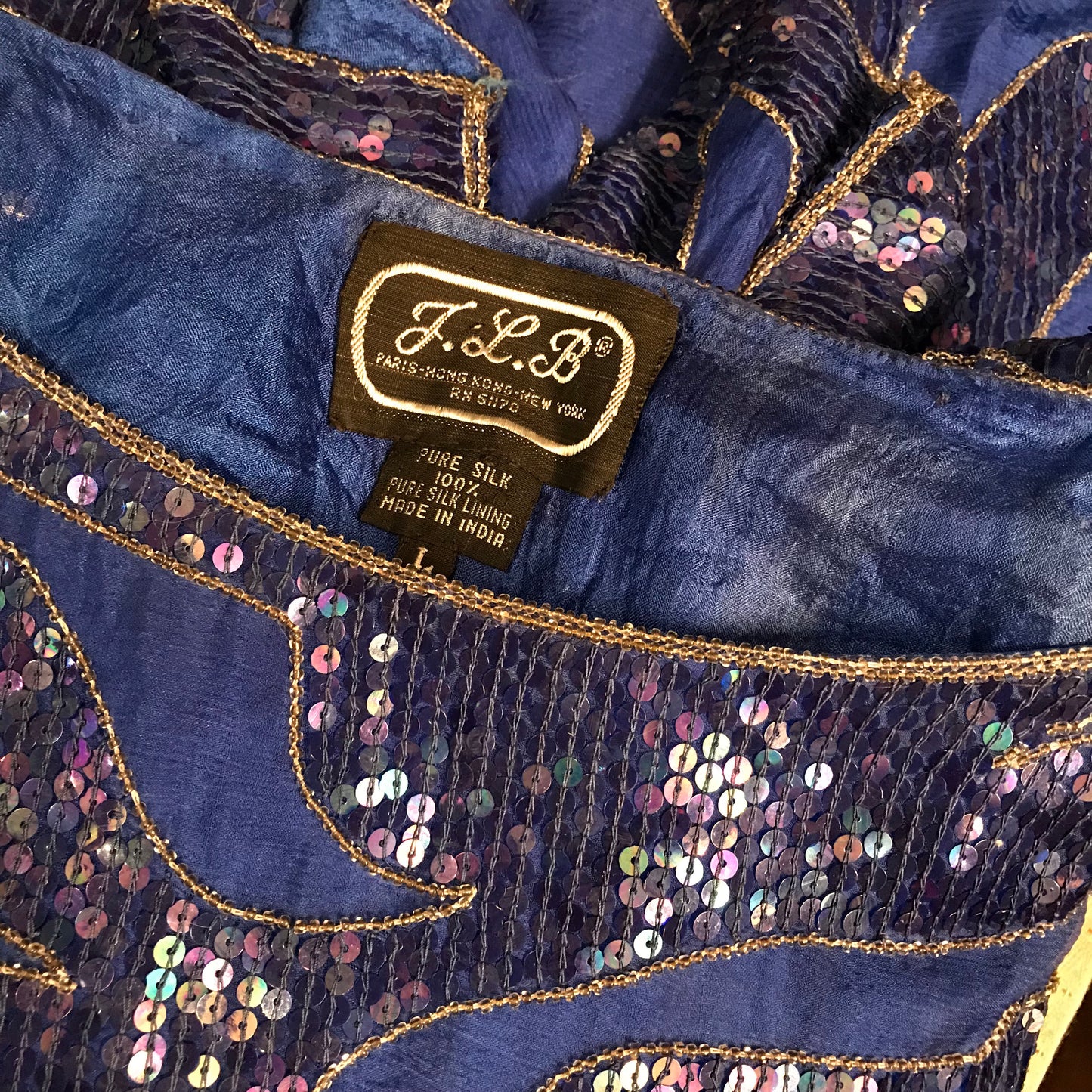 Vintage 1980s Beaded & Sequined Silk Blouse