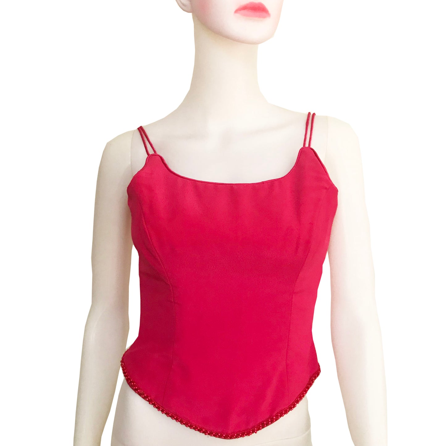 Vintage 1990s Barbie Pink Satin Bustier Top