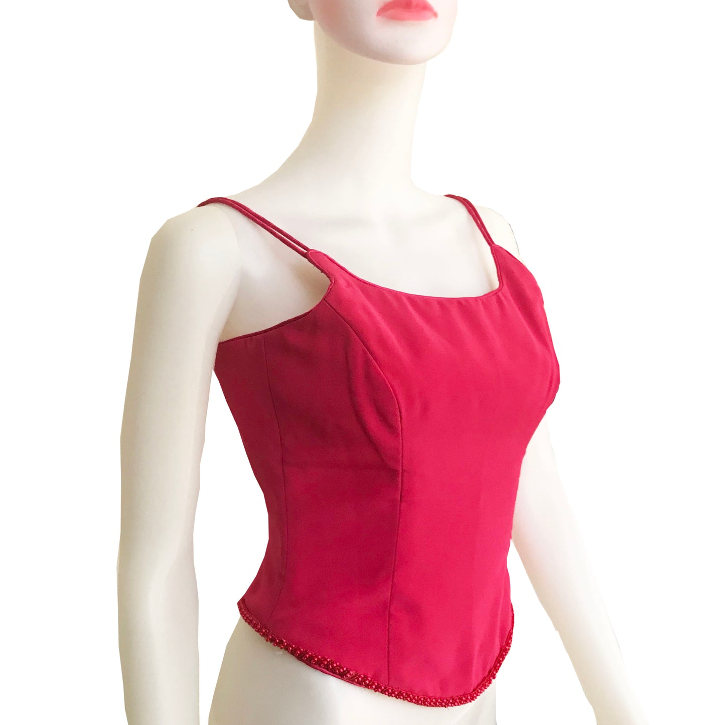 Vintage 1990s Barbie Pink Satin Bustier Top