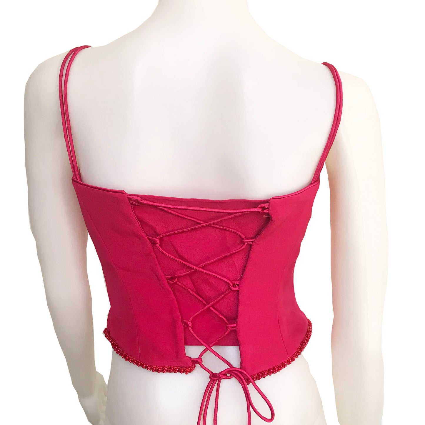 Vintage 1990s Barbie Pink Satin Bustier Top