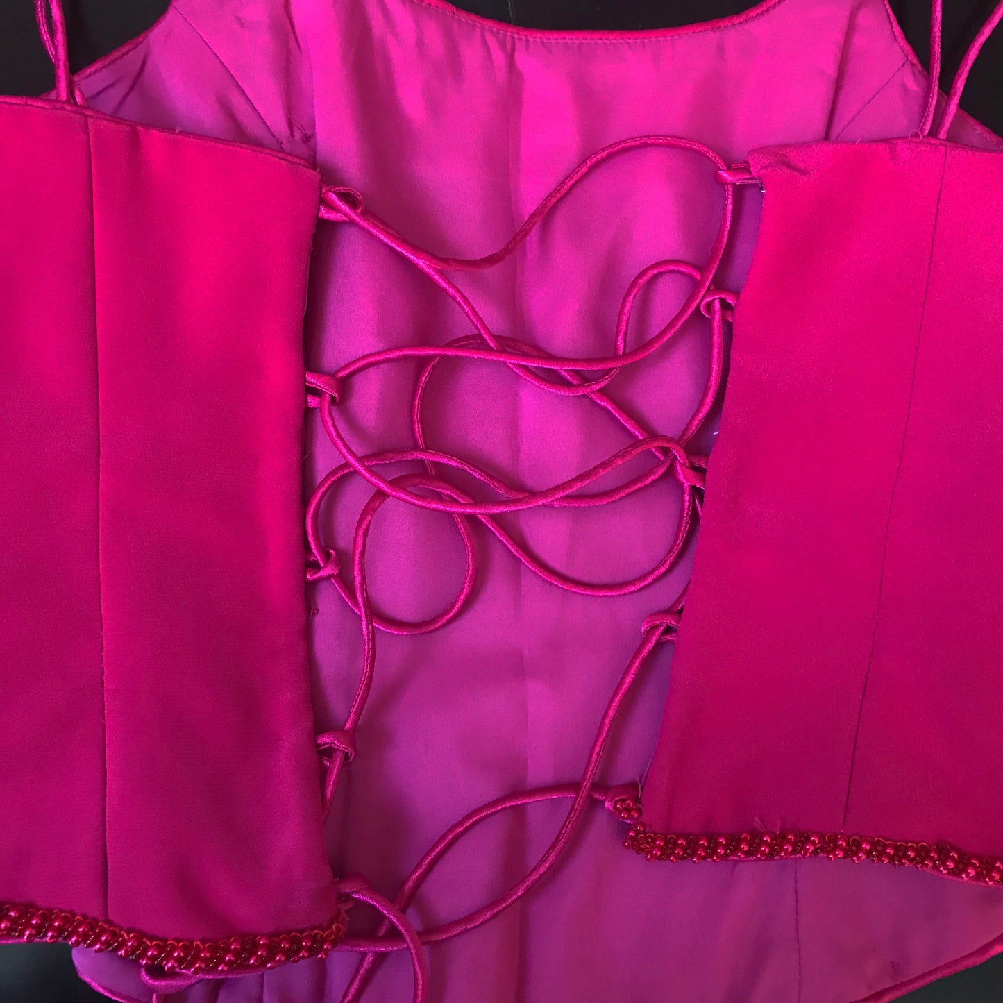 Vintage 1990s Barbie Pink Satin Bustier Top