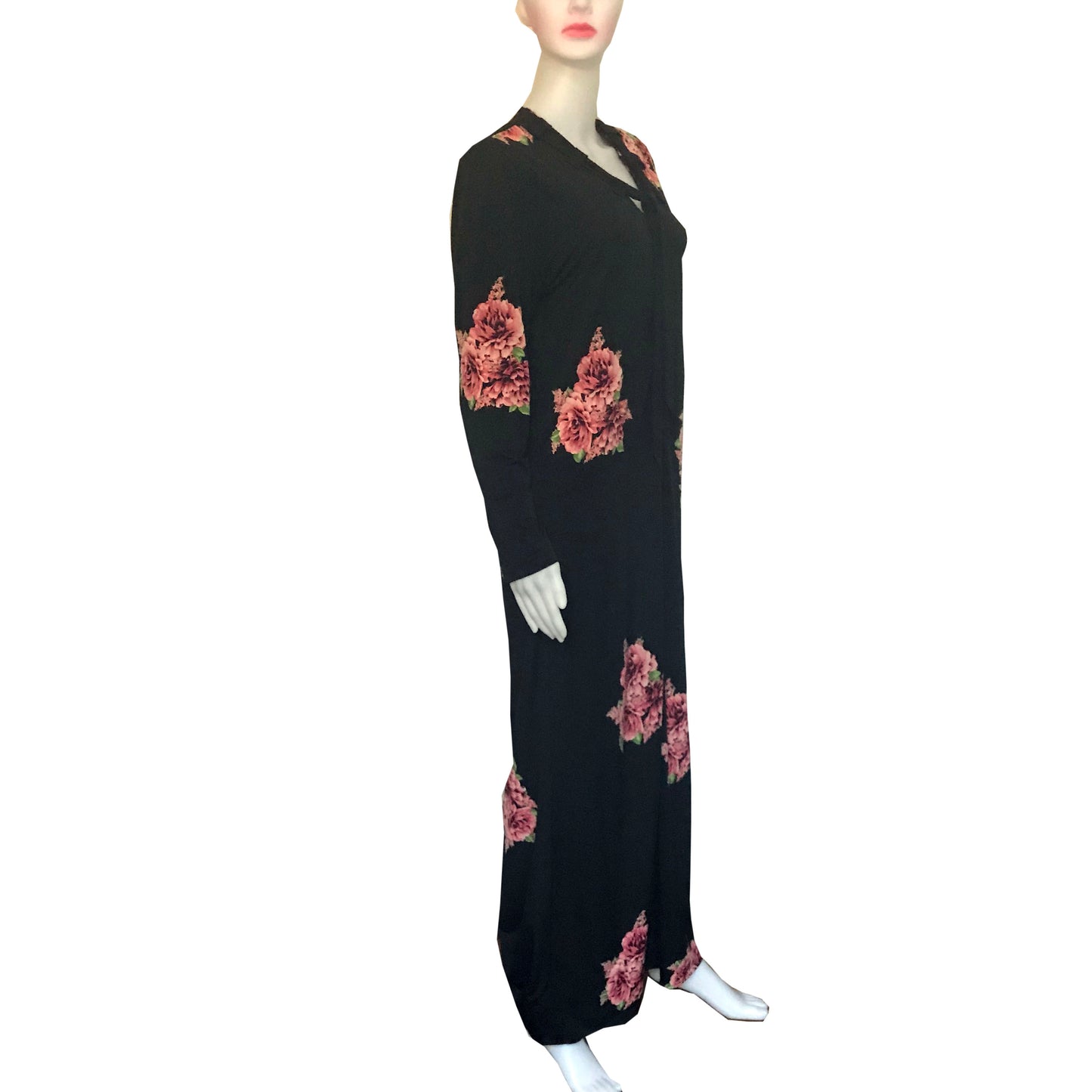 Vintage 1970s Floral Maxi-Dress Caftan