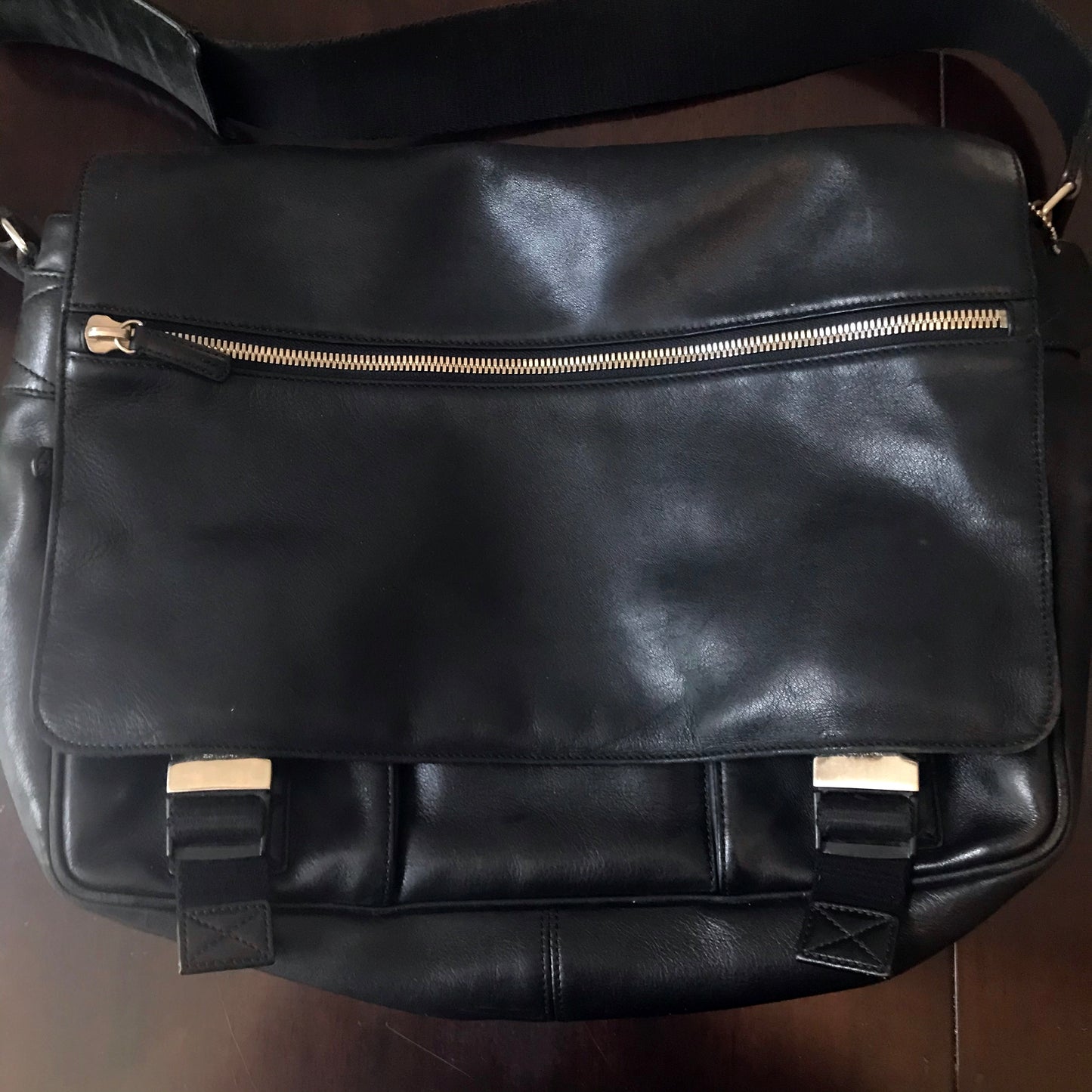 Coach Black Leather Messenger Bag