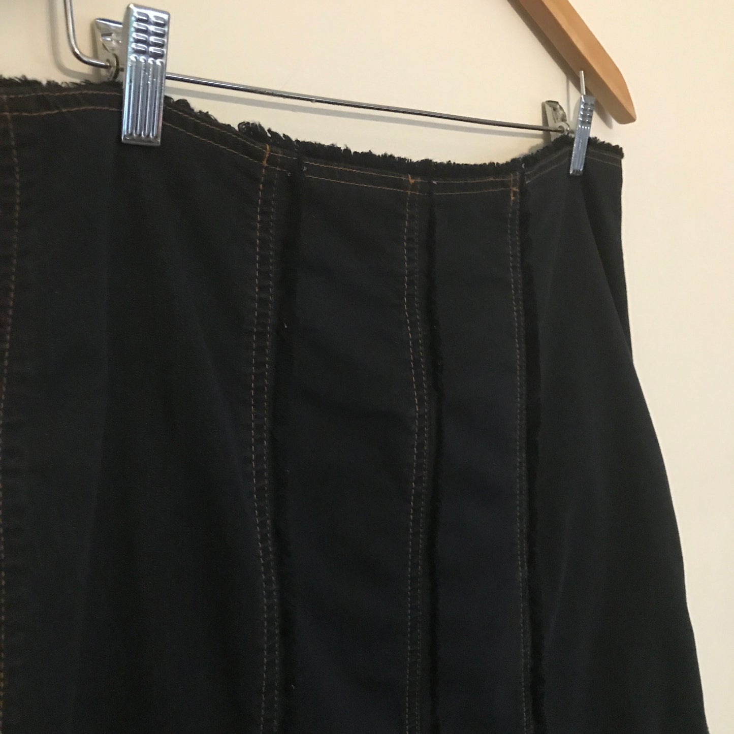 Vintage 1980s Deconstructed Pleated Denim Skirt
