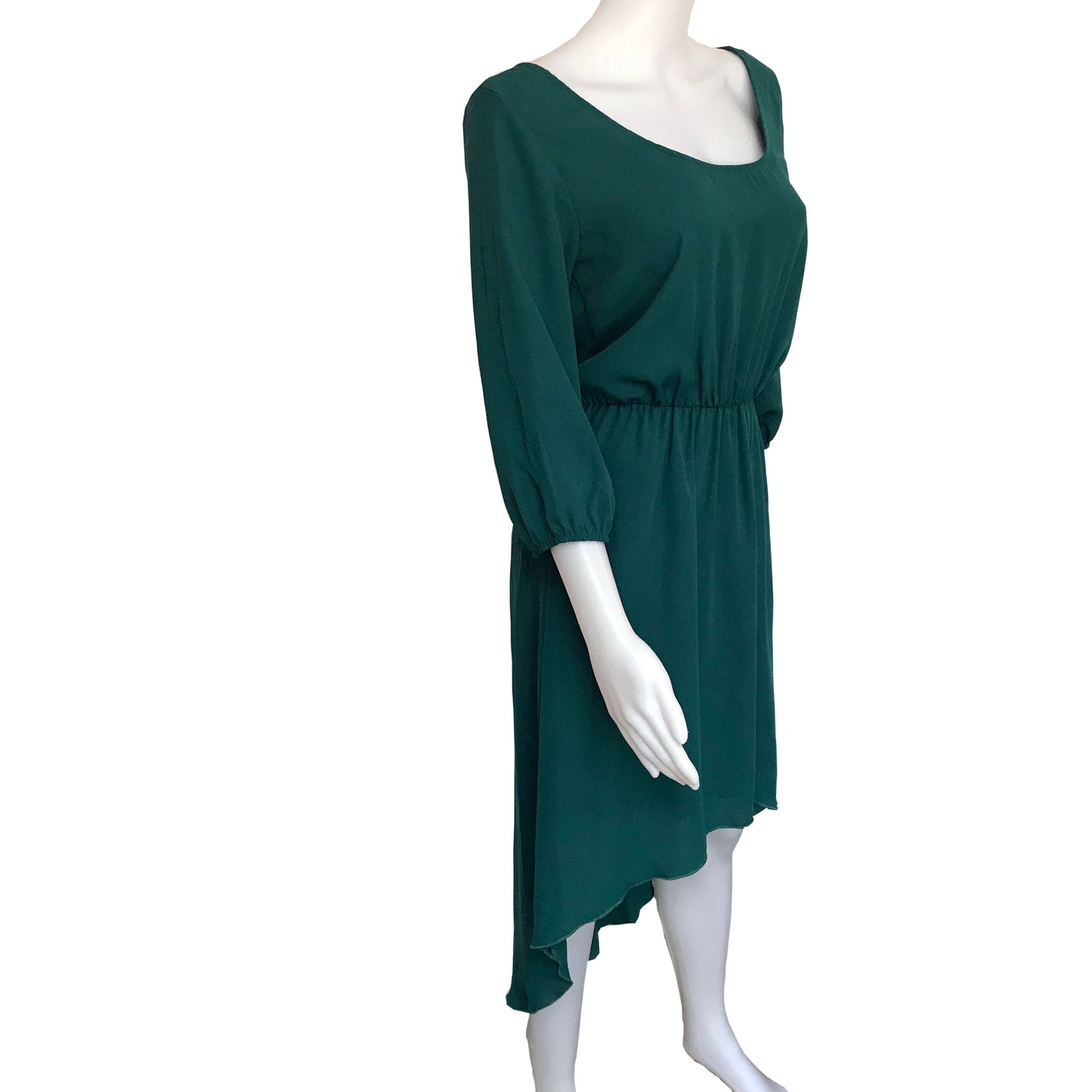 Vintage 1970s Green Hi-Lo Disco Dress