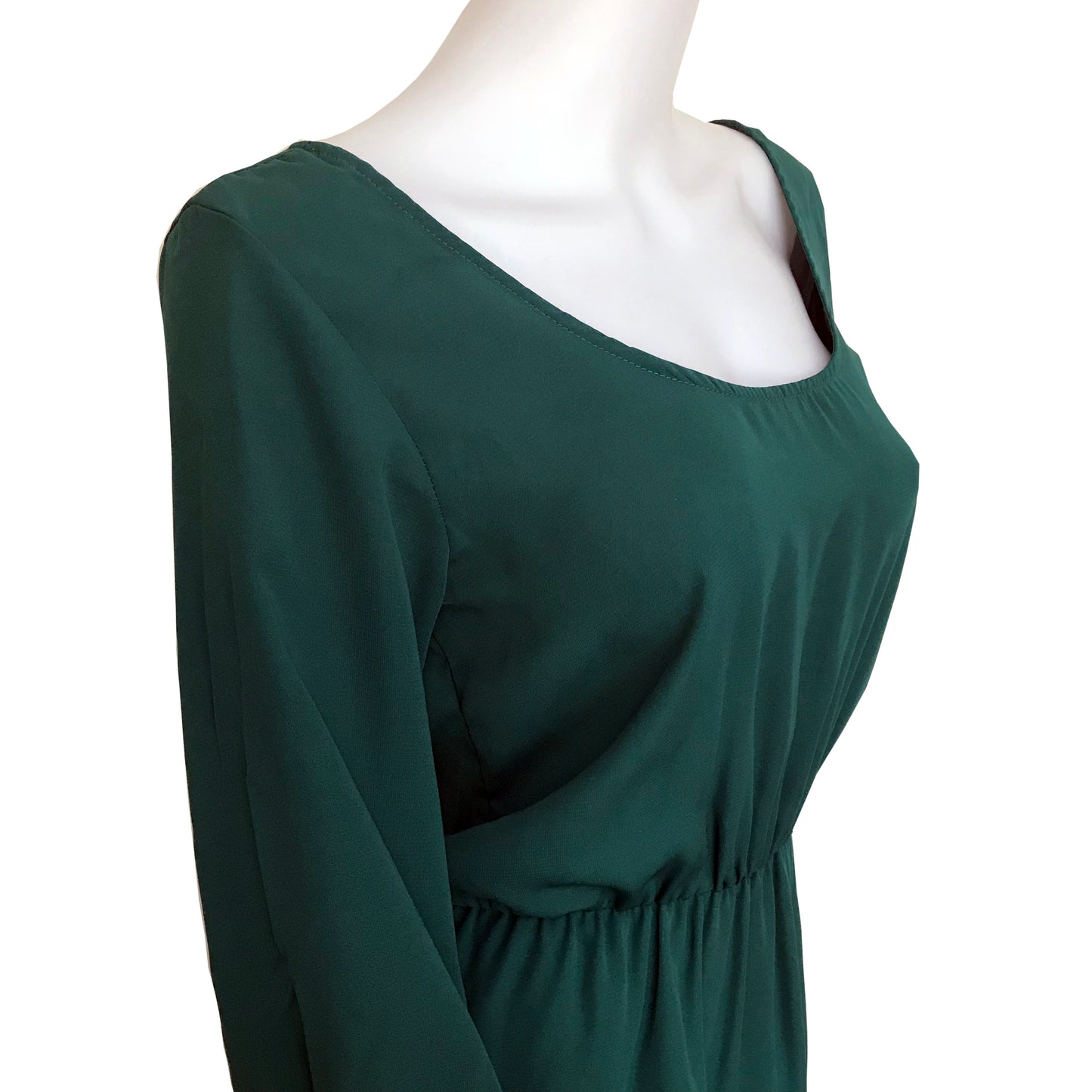 Vintage 1970s Green Hi-Lo Disco Dress
